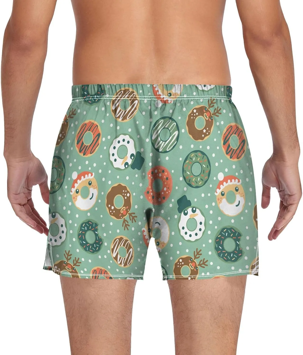 Men's Boxer Shorts Soft Breathable Woven Boxer Briefs Underwear Button Fly S-XXL