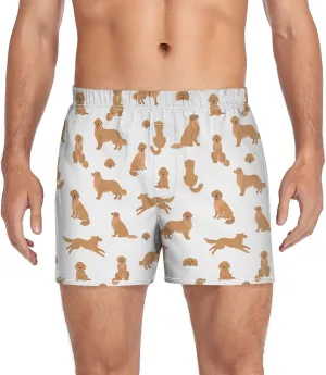 Men's Boxer Shorts Soft Breathable Woven Boxer Briefs Underwear Button Fly S-XXL