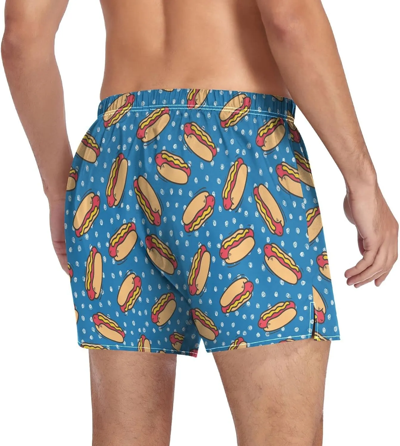 Men's Boxer Shorts Soft Breathable Woven Boxer Briefs Underwear Button Fly S-XXL