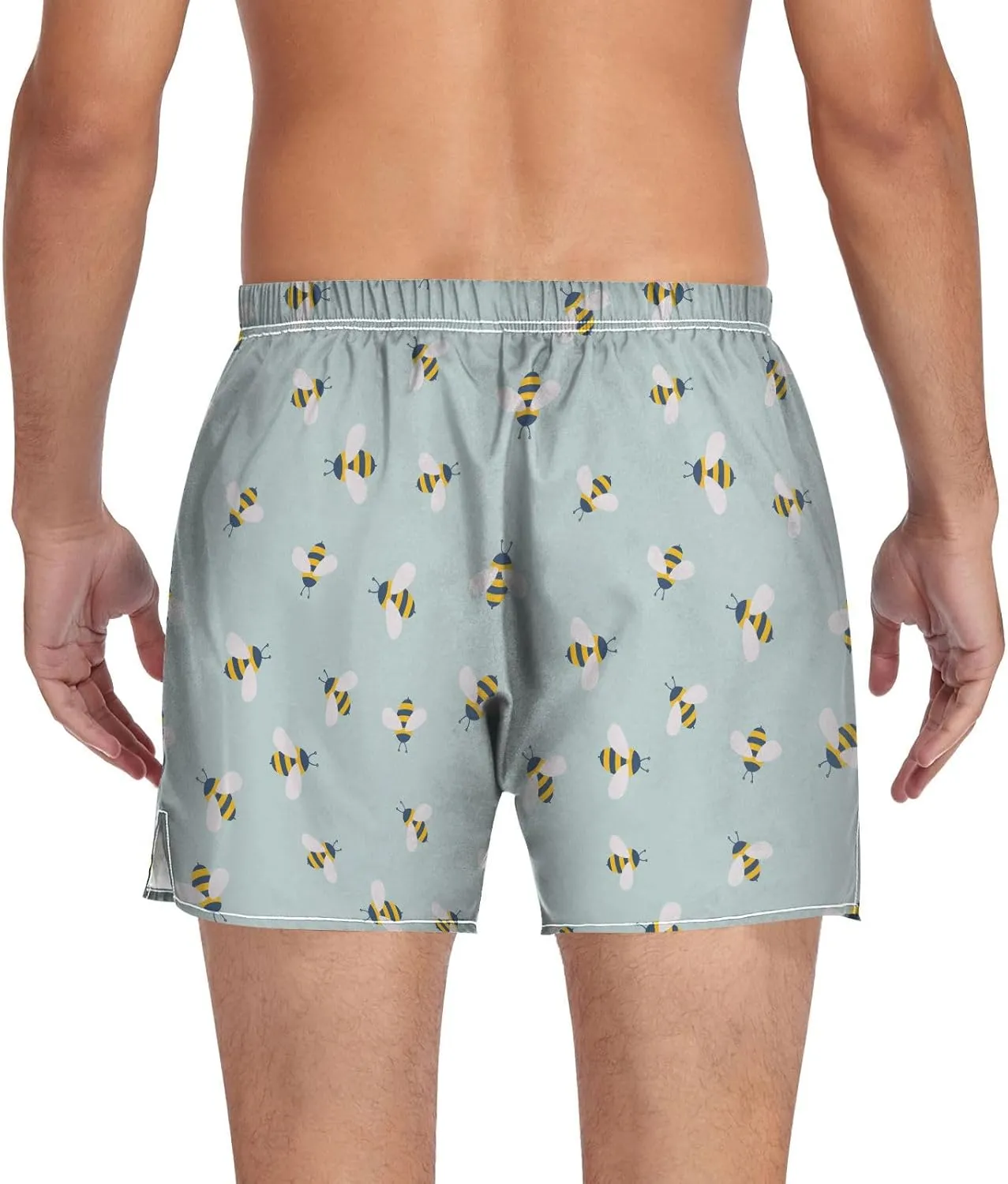 Men's Boxer Shorts, Soft Breathable Woven Boxer Briefs Underwear Button Fly S-XXL