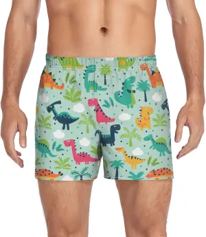 Men's Boxer Shorts Soft Breathable Woven Boxer Briefs Underwear Button Fly S-XXL