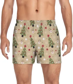 Men's Boxer Shorts, Soft Breathable Woven Boxer Briefs Underwear Button Fly