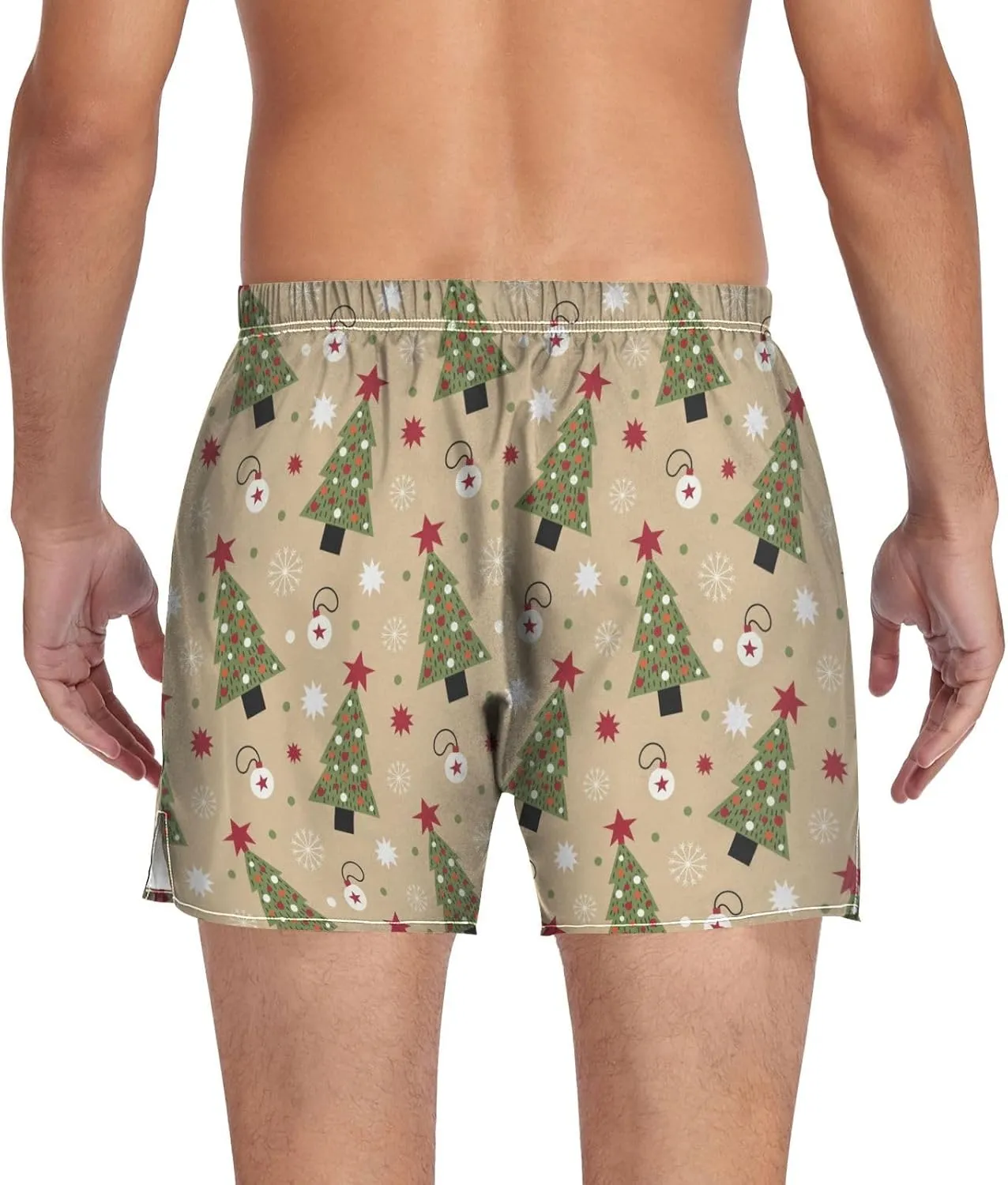 Men's Boxer Shorts, Soft Breathable Woven Boxer Briefs Underwear Button Fly