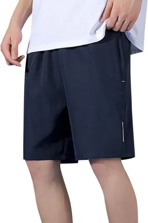 Mens Gifts Men's Solid Gym Workout Shorts Running Shorts Quick Dry Loose Training Shorts with Zipper Pockets