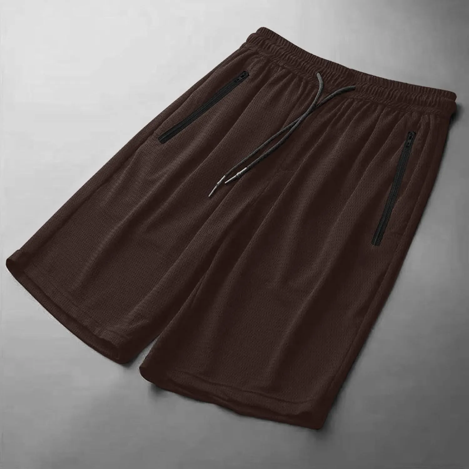 Men's Gym Shorts Mesh Breathable Quick-Dry Basketball Running Lightweight Athletic Workout Shorts with Zipper Pockets