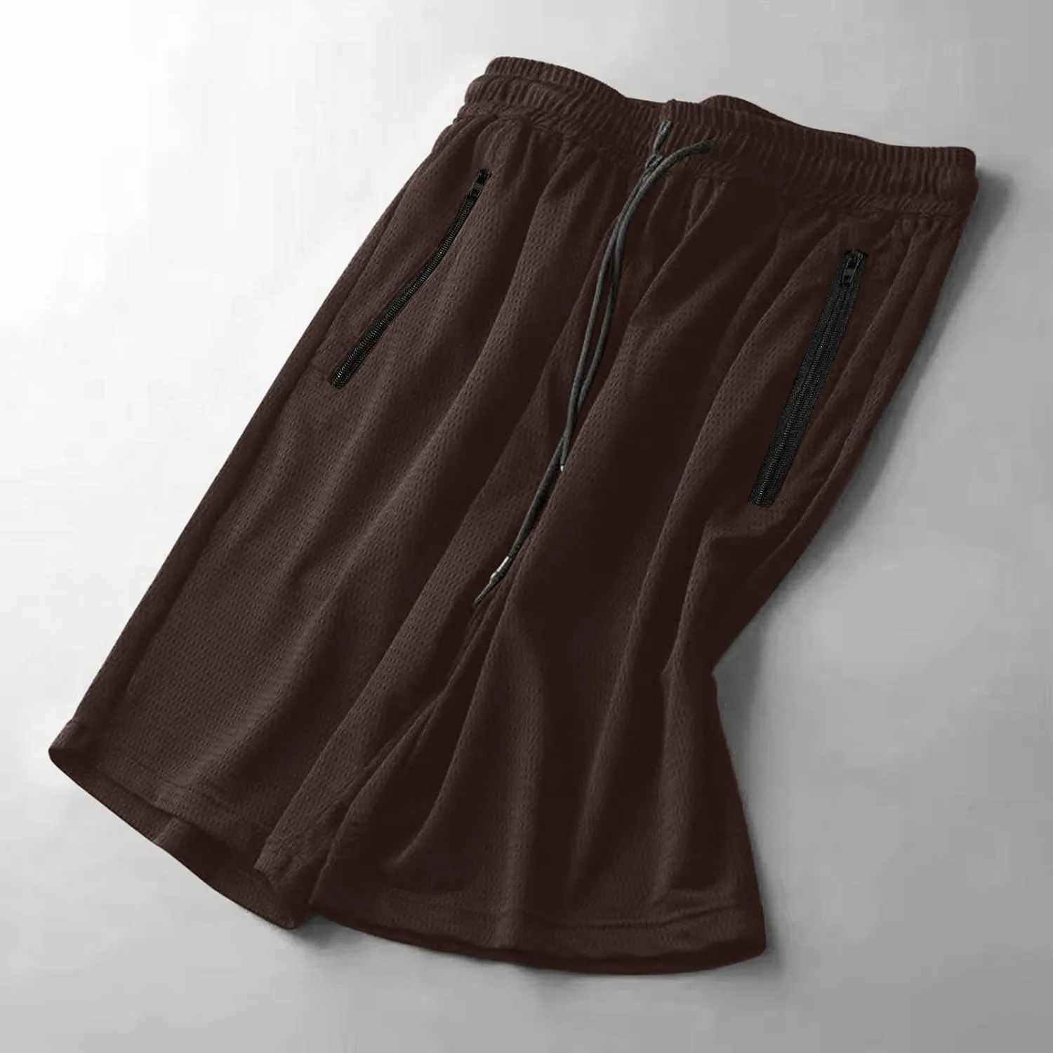 Men's Gym Shorts Mesh Breathable Quick-Dry Basketball Running Lightweight Athletic Workout Shorts with Zipper Pockets
