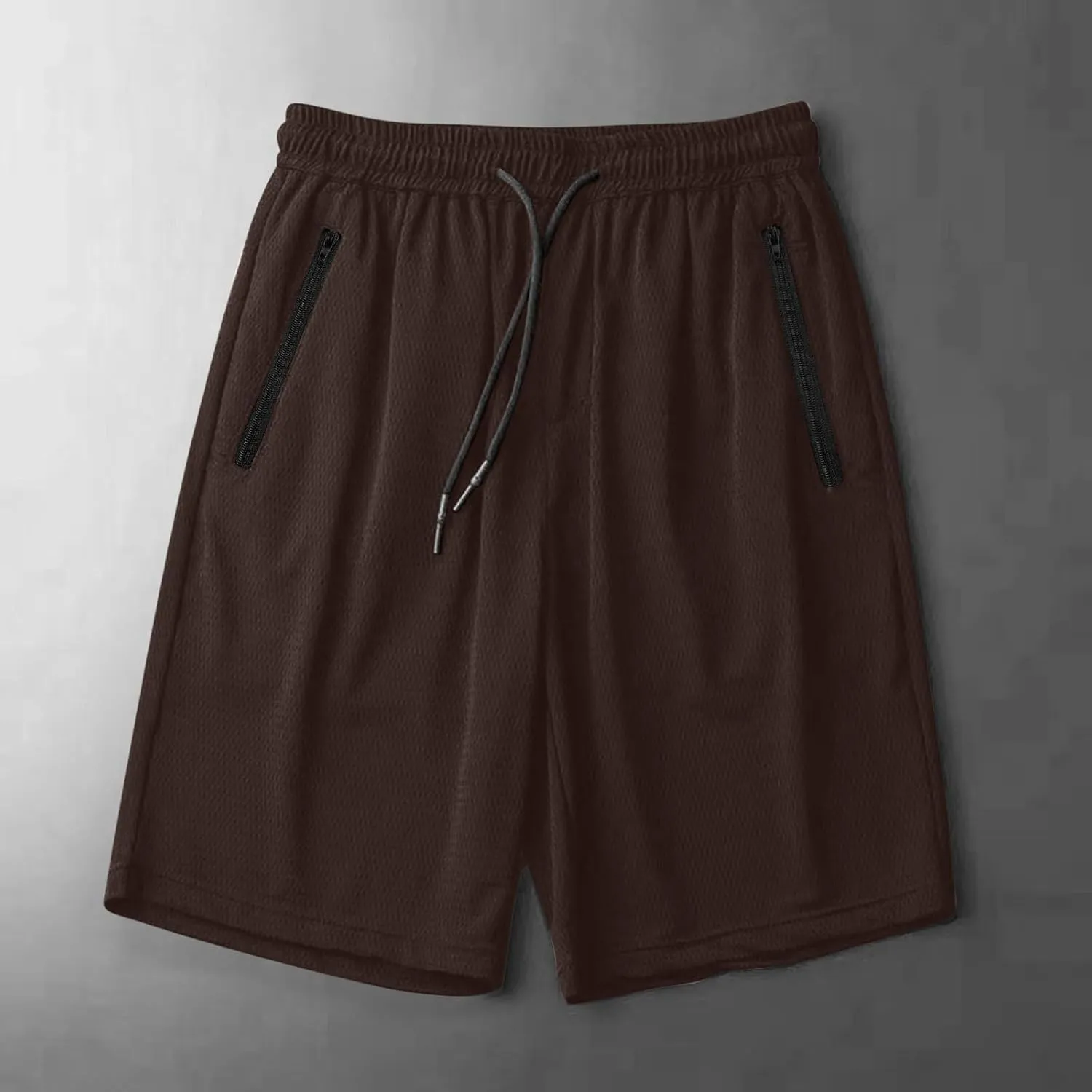 Men's Gym Shorts Mesh Breathable Quick-Dry Basketball Running Lightweight Athletic Workout Shorts with Zipper Pockets
