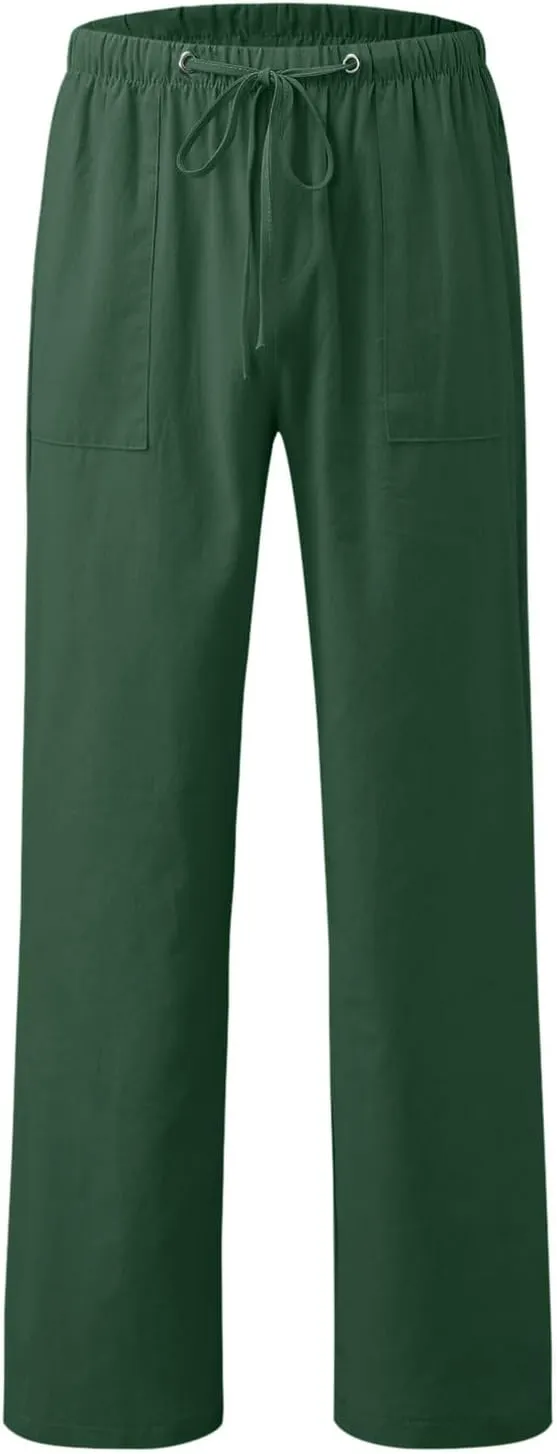 Men's Pants Casual Breathable Joggers Workout Running Gym Sweatpant Drawstring Waist Cargo Work Pant