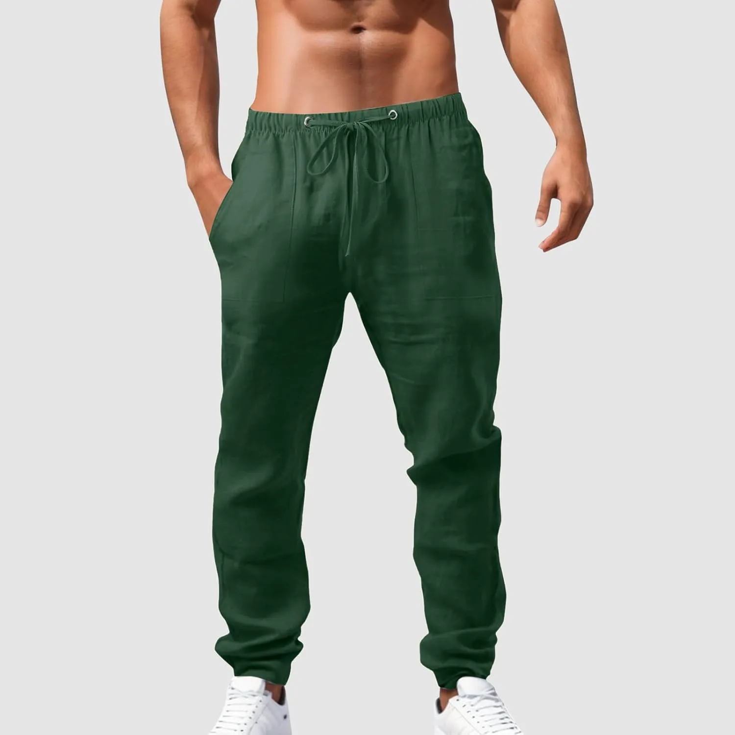 Men's Pants Casual Breathable Joggers Workout Running Gym Sweatpant Drawstring Waist Cargo Work Pant