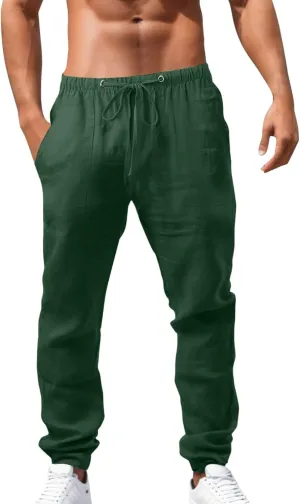 Men's Pants Casual Breathable Joggers Workout Running Gym Sweatpant Drawstring Waist Cargo Work Pant