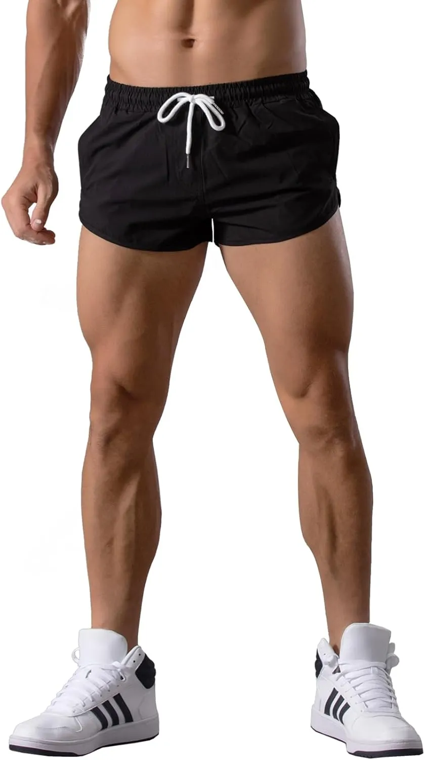 Mens Running Shorts 3 Inch Gym Short Shorts Quick Dry Athletic Workout SweatShorts with Pockets