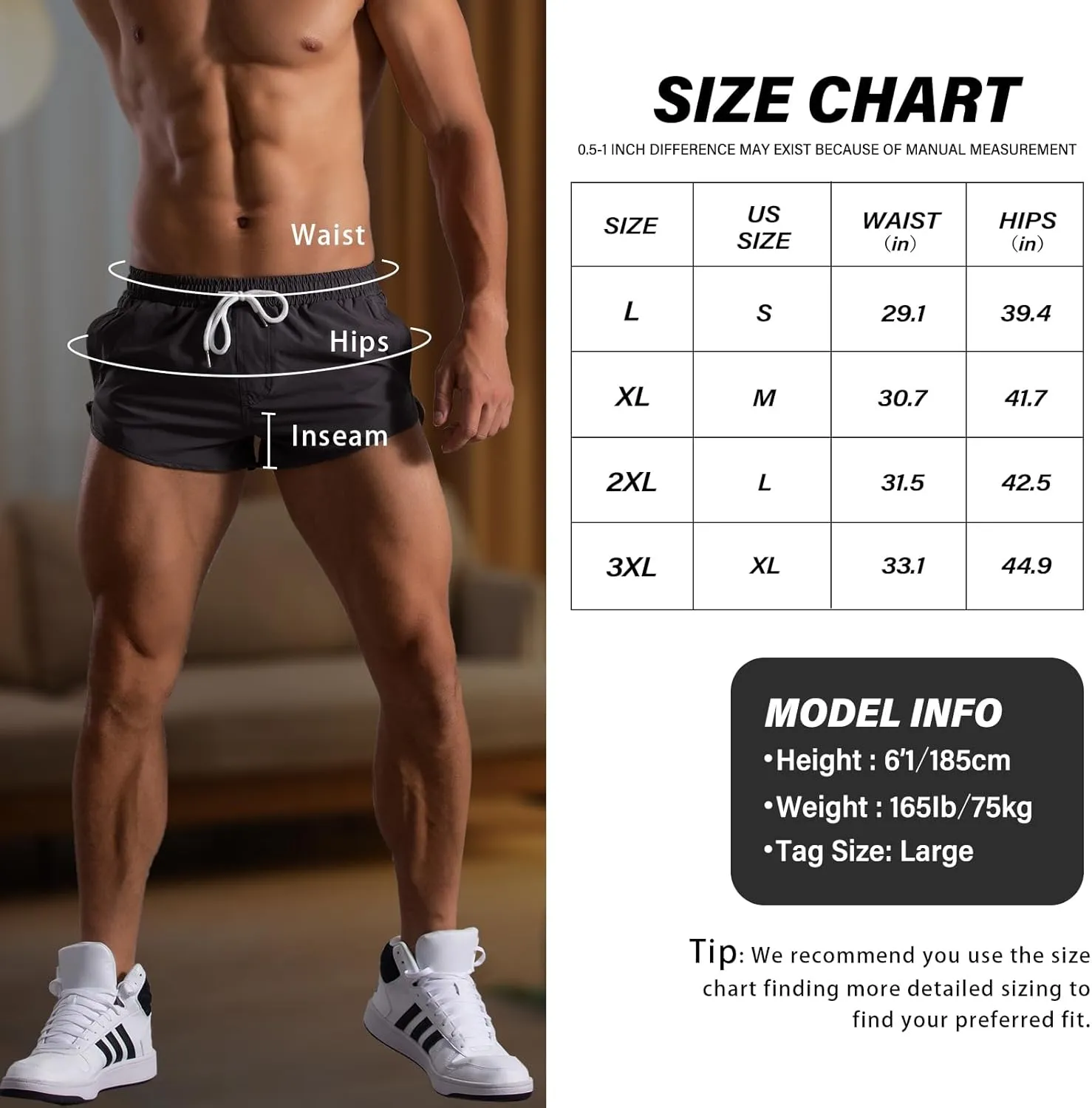 Mens Running Shorts 3 Inch Gym Short Shorts Quick Dry Athletic Workout SweatShorts with Pockets