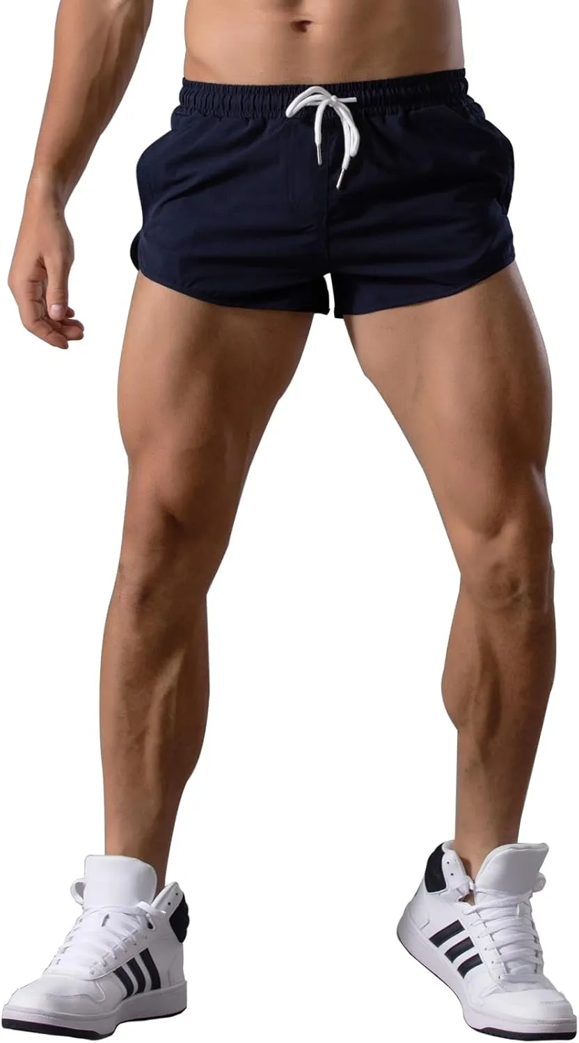Mens Running Shorts 3 Inch Gym Short Shorts Quick Dry Athletic Workout SweatShorts with Pockets