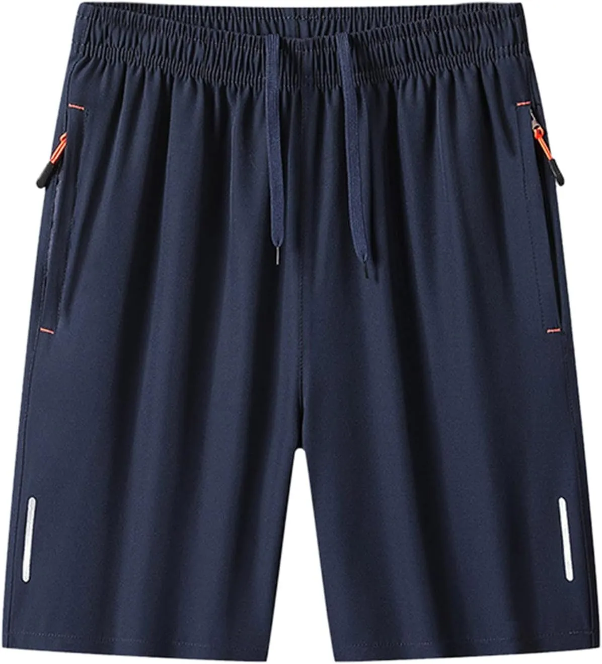 Mens Shorts Men's Solid Gym Workout Shorts Running Shorts Quick Dry Loose Training Shorts with Zipper Pockets