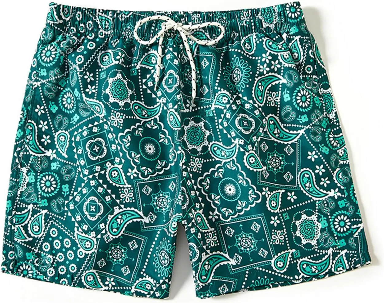 Men's Striped Swim Trunks Bathing Suits Quick Dry Board Shorts Mesh Lining Beach Swimwear with Pockets