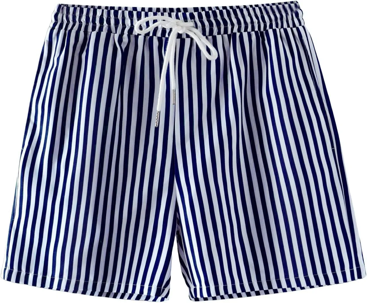 Men's Striped Swim Trunks Bathing Suits Quick Dry Board Shorts Mesh Lining Beach Swimwear with Pockets
