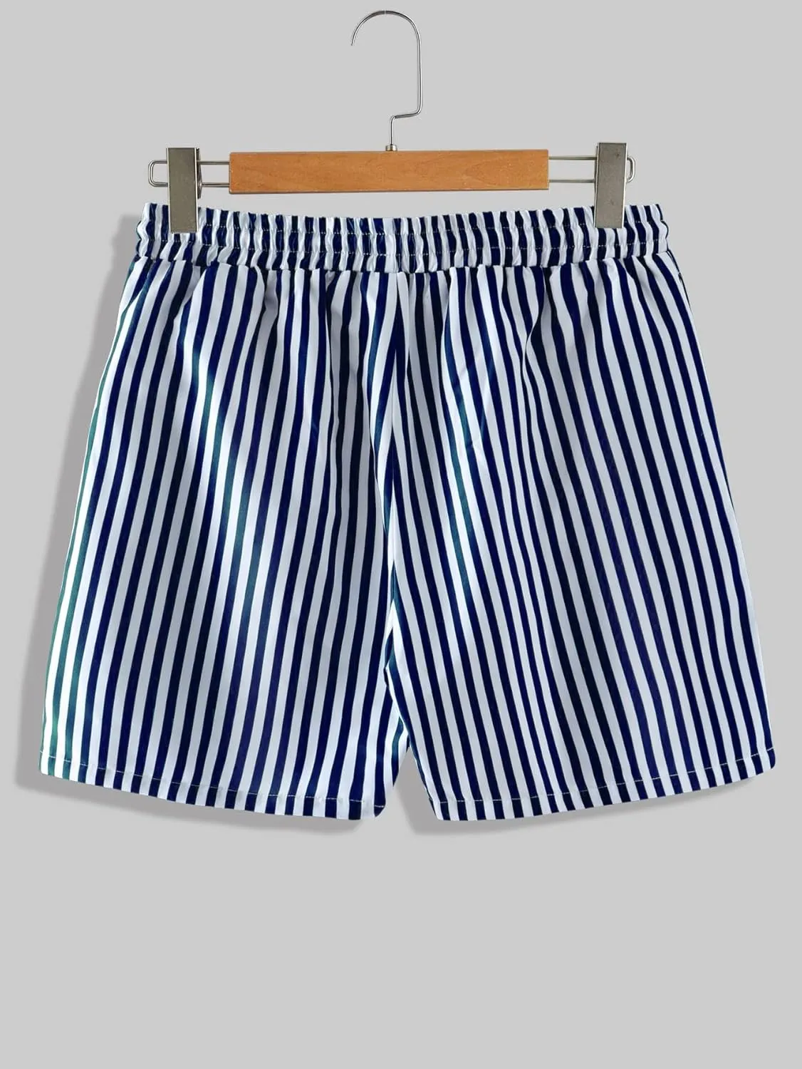 Men's Striped Swim Trunks Bathing Suits Quick Dry Board Shorts Mesh Lining Beach Swimwear with Pockets