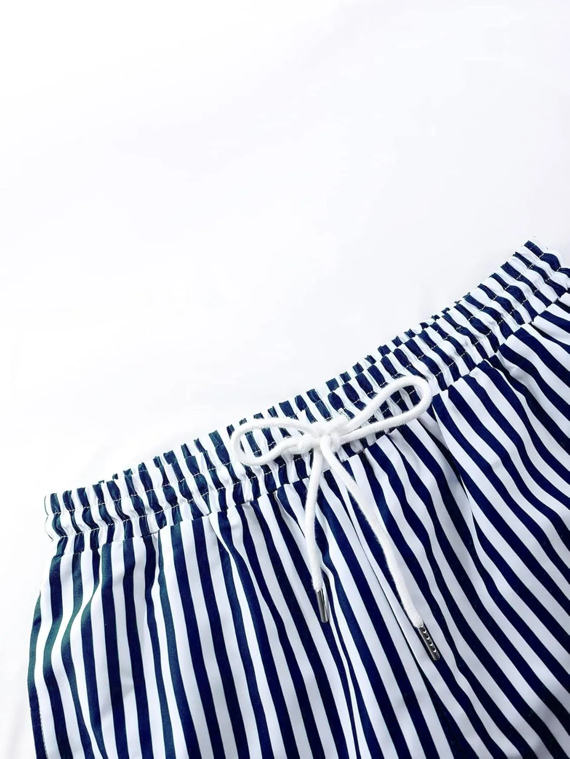 Men's Striped Swim Trunks Bathing Suits Quick Dry Board Shorts Mesh Lining Beach Swimwear with Pockets