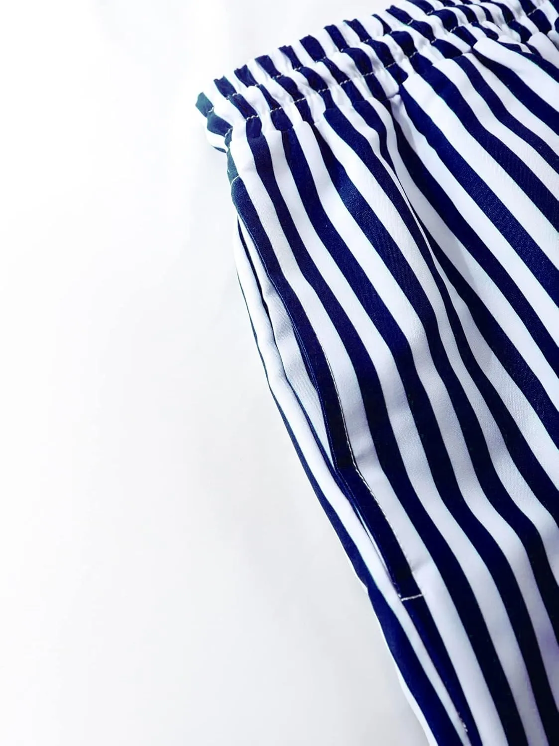 Men's Striped Swim Trunks Bathing Suits Quick Dry Board Shorts Mesh Lining Beach Swimwear with Pockets