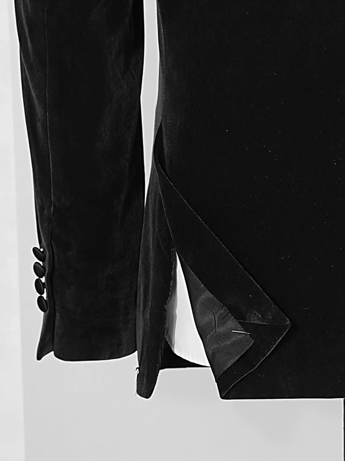 Men's Suit Jacket Slim Fit Velvet Tuxedo Blazer Shawl Lapel Black Bow Tie for Prom Wedding Business Dinner