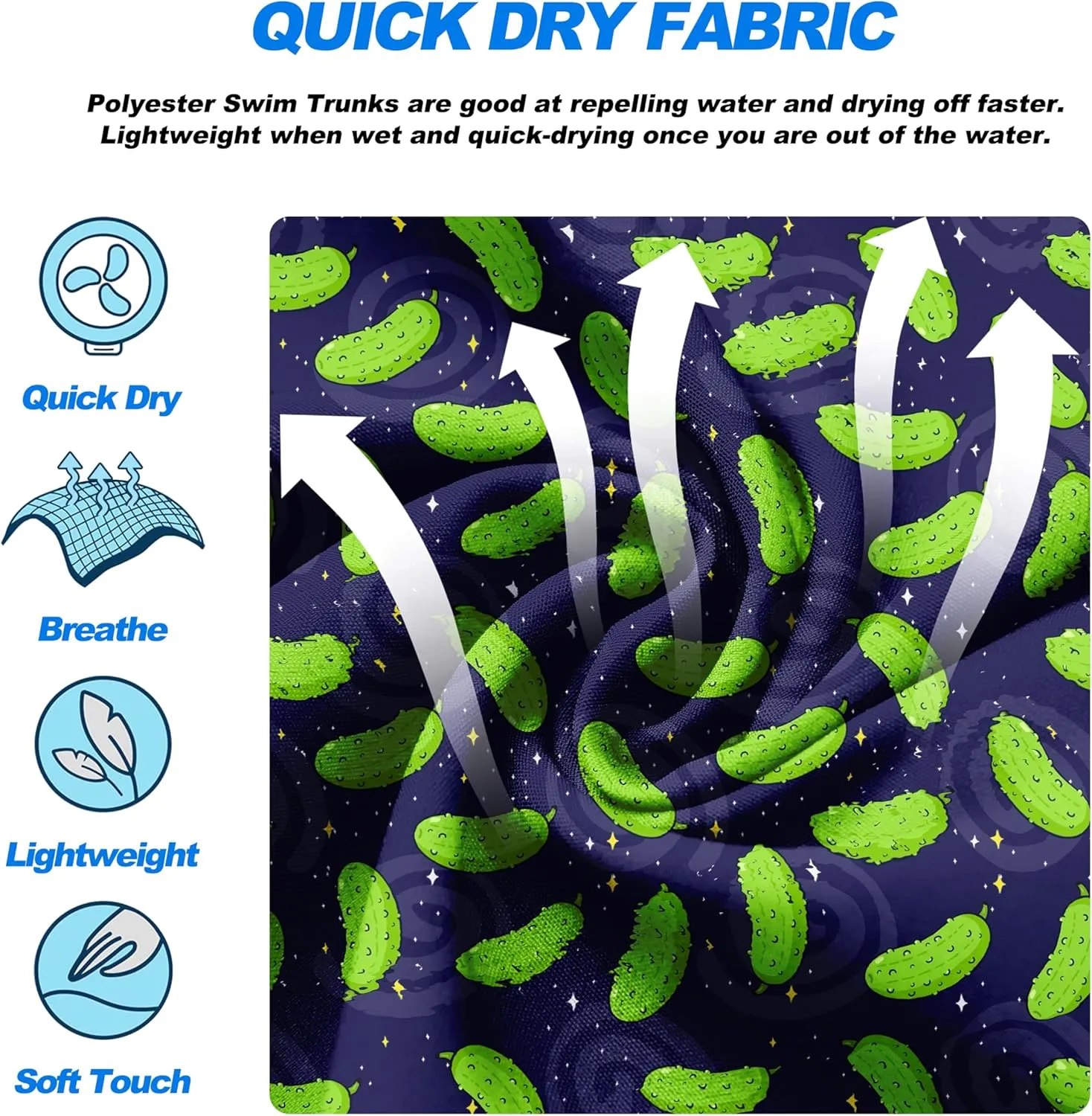 Mens Swim Trunks Quick Dry Board Shorts with Mesh Lining, Breathable Fit Print Beach Shorts Swimwear Bathing Suits