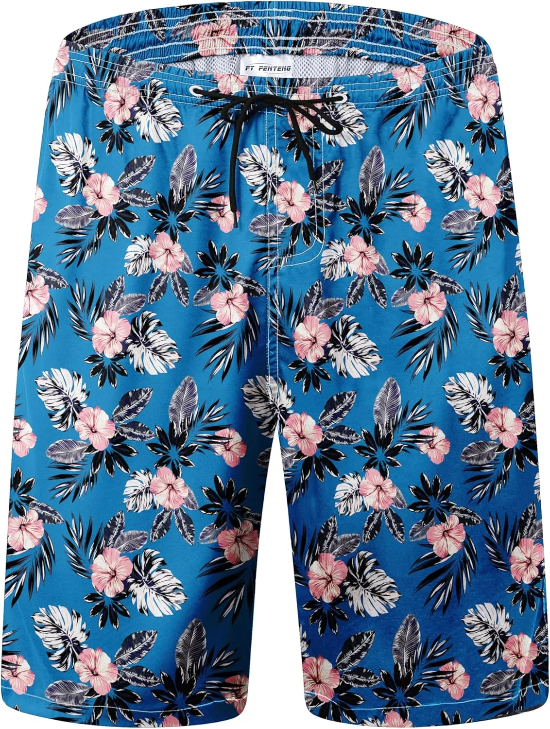 Mens Swim Trunks Quick Dry Board Shorts with Mesh Lining, Breathable Fit Print Beach Shorts Swimwear Bathing Suits