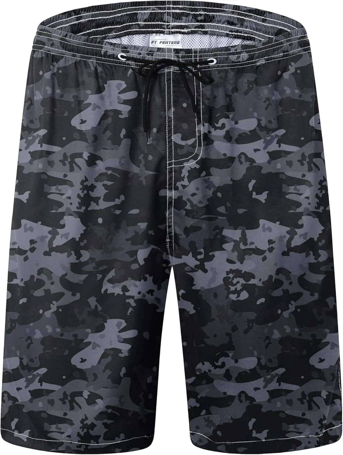 Mens Swim Trunks Quick Dry Board Shorts with Mesh Lining, Breathable Fit Print Beach Shorts Swimwear Bathing Suits