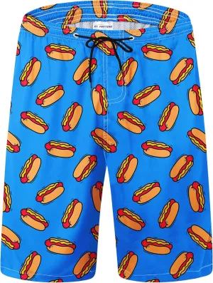 Mens Swim Trunks Quick Dry Board Shorts with Mesh Lining, Breathable Surf Beach Shorts Swimwear Bathing Suits
