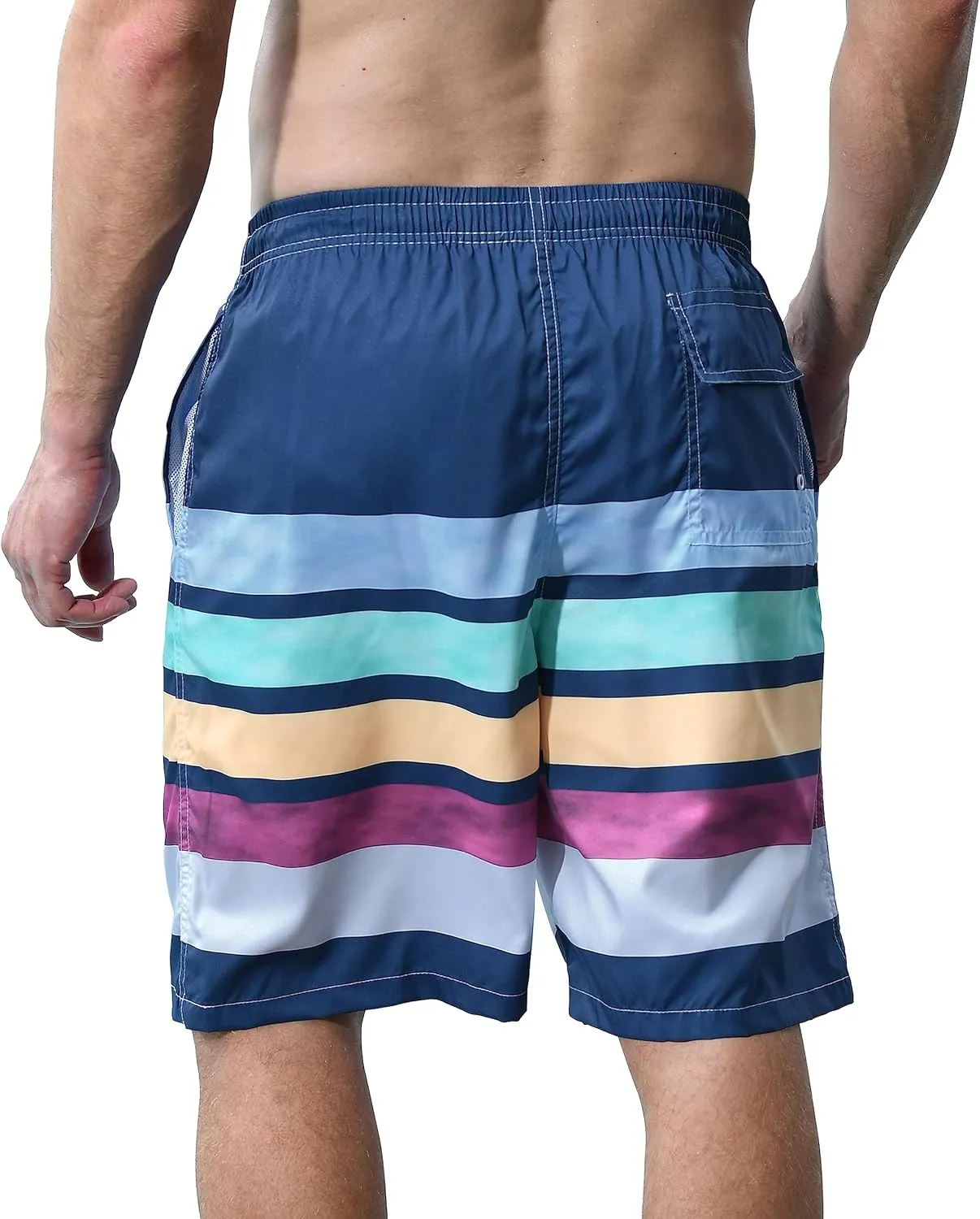 Mens Swim Trunks Quick Dry Board Shorts with Mesh Lining, Breathable Surf Beach Shorts Swimwear Bathing Suits