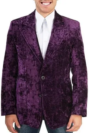 Men's Vintage 70s Velvet Suit Slim Fit Blazer Jacket for Weddings,Parties,and Formal Events Tuxedo