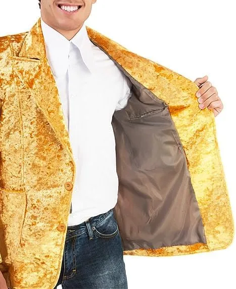 Men's Vintage 70s Velvet Suit Slim Fit Blazer Jacket for Weddings,Parties,and Formal Events Tuxedo