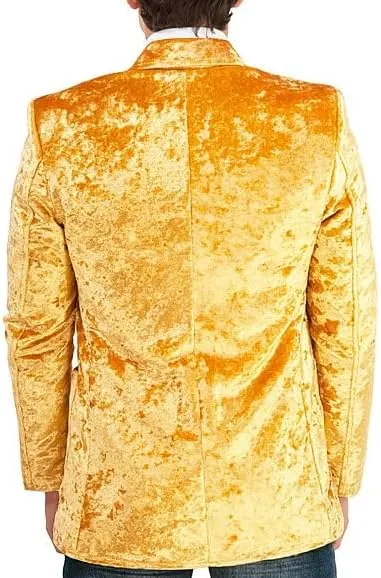 Men's Vintage 70s Velvet Suit Slim Fit Blazer Jacket for Weddings,Parties,and Formal Events Tuxedo