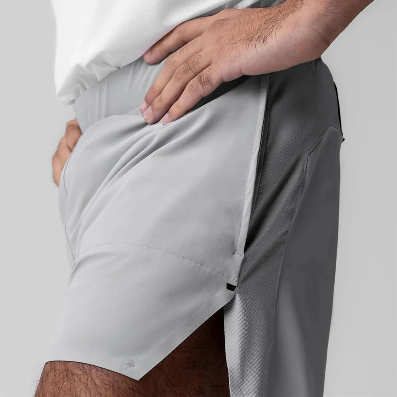 Mens Workout Shorts Casual Solid Athletic Short Pants Fashion Flowy Comfy Running Shorts wit Multiple Pockets