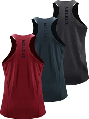 NELEUS Men's 3 Pack Running Tank Top Dry Fit Y-Back Athletic Workout Tank Tops