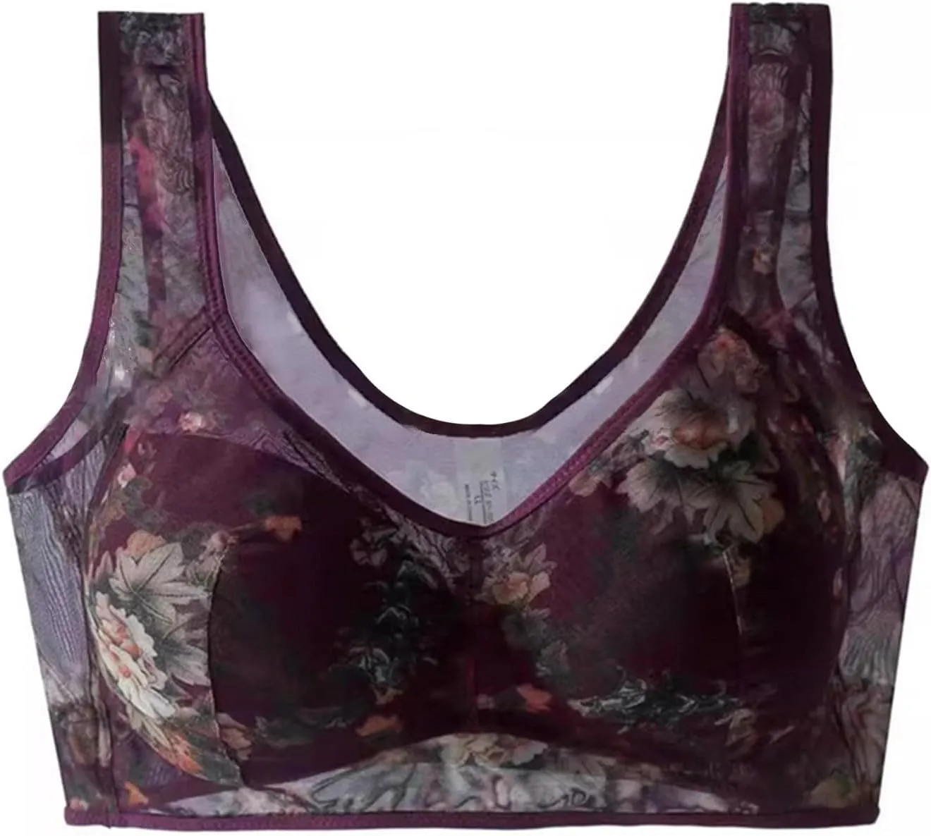 New Elle - Bloom Ice Silk Lace Cooling Comfort Bra 2024, Seamless Wireless Push up Bras for Women Everyday Underwear