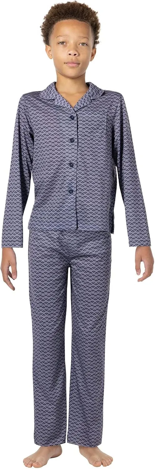 PajamaGram Pajamas for Kids - Kids Long Sleeve Button Down Pajamas with Pants