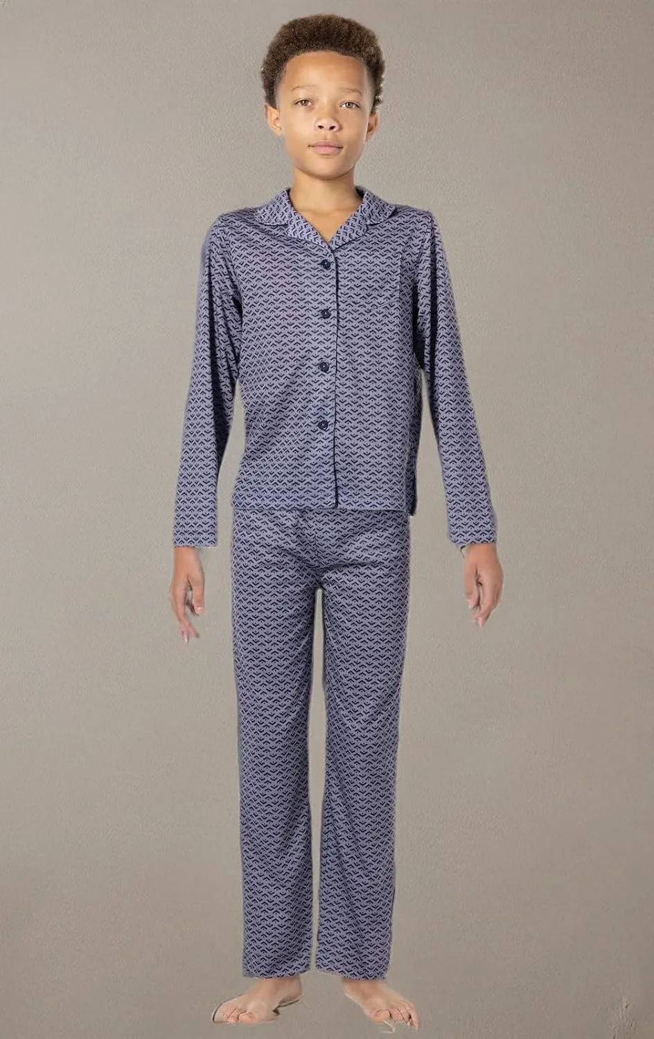 PajamaGram Pajamas for Kids - Kids Long Sleeve Button Down Pajamas with Pants