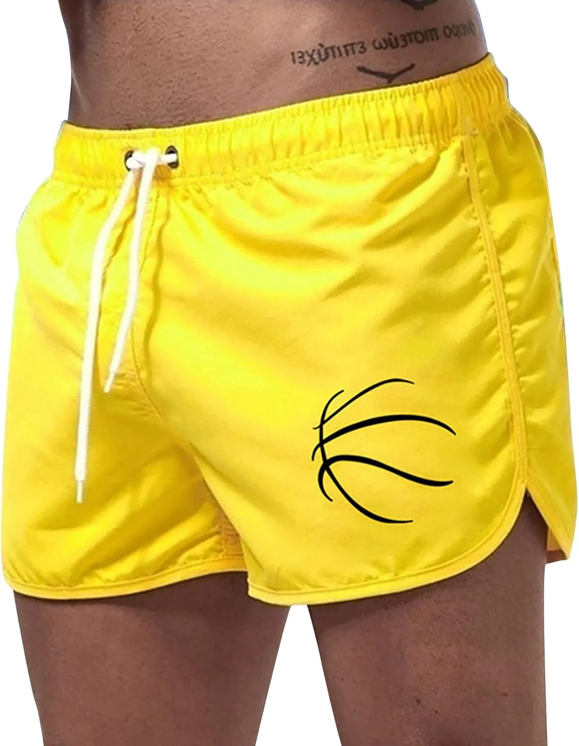 Plus Zize Running Shorts for Men Dolphin Elastic Waist Workout Drawstring Shorts Summer Casual Comfy Athletic Shorts