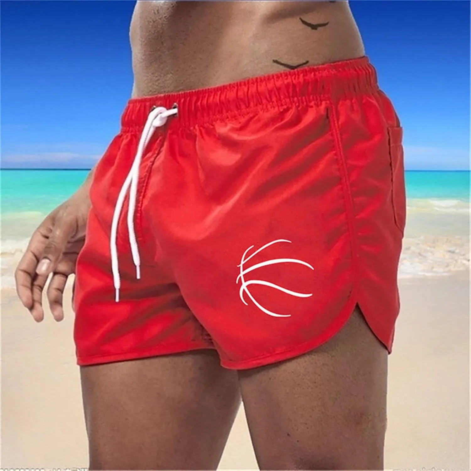 Plus Zize Running Shorts for Men Dolphin Elastic Waist Workout Drawstring Shorts Summer Casual Comfy Athletic Shorts