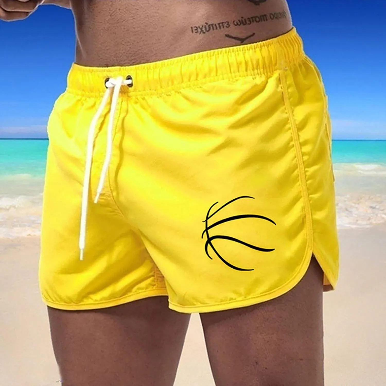 Plus Zize Running Shorts for Men Dolphin Elastic Waist Workout Drawstring Shorts Summer Casual Comfy Athletic Shorts