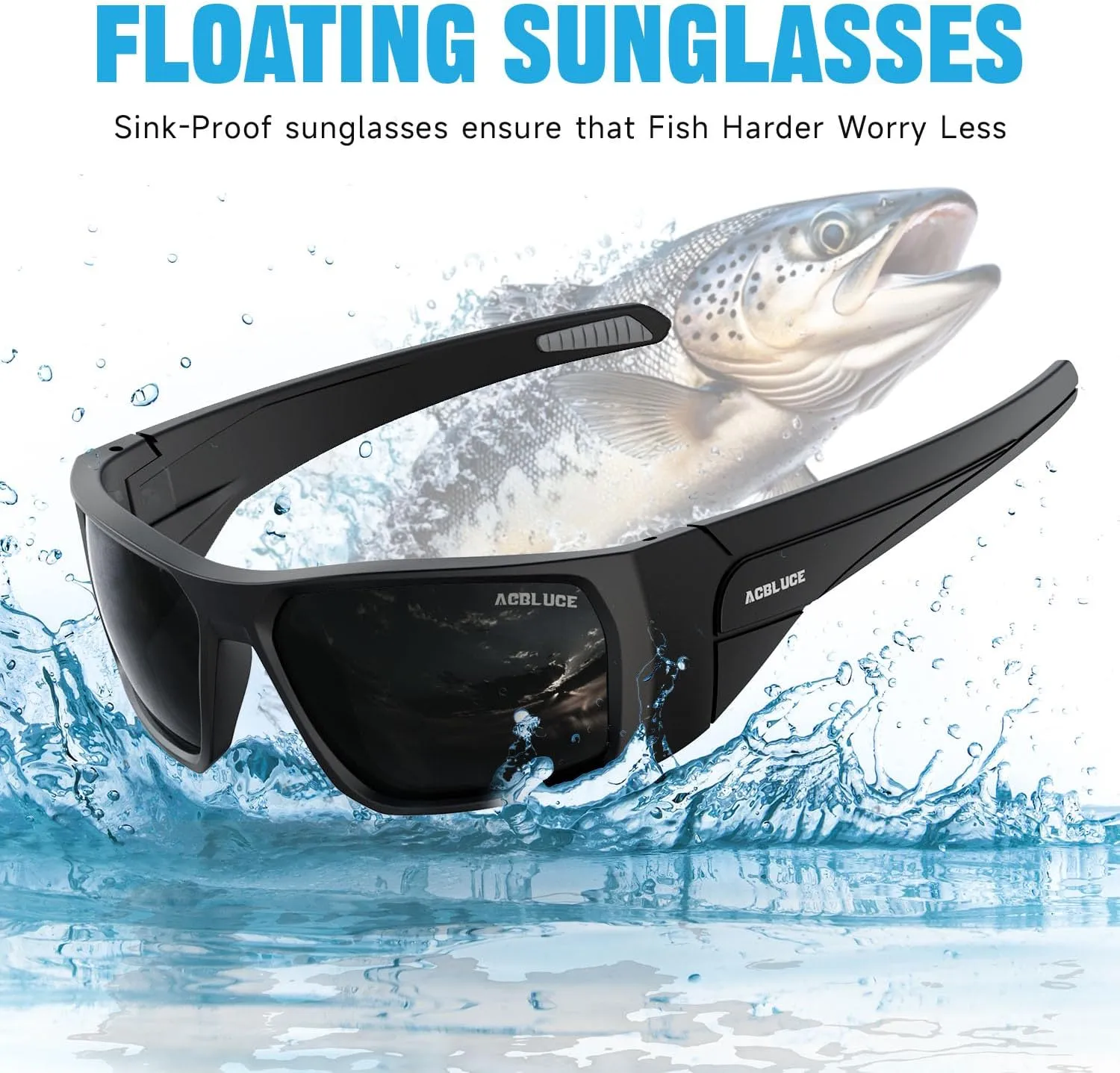 Polarized Fishing Sunglasses for Men Women - Floating Wrap Around Sport Glasses for Surfing Running Driving