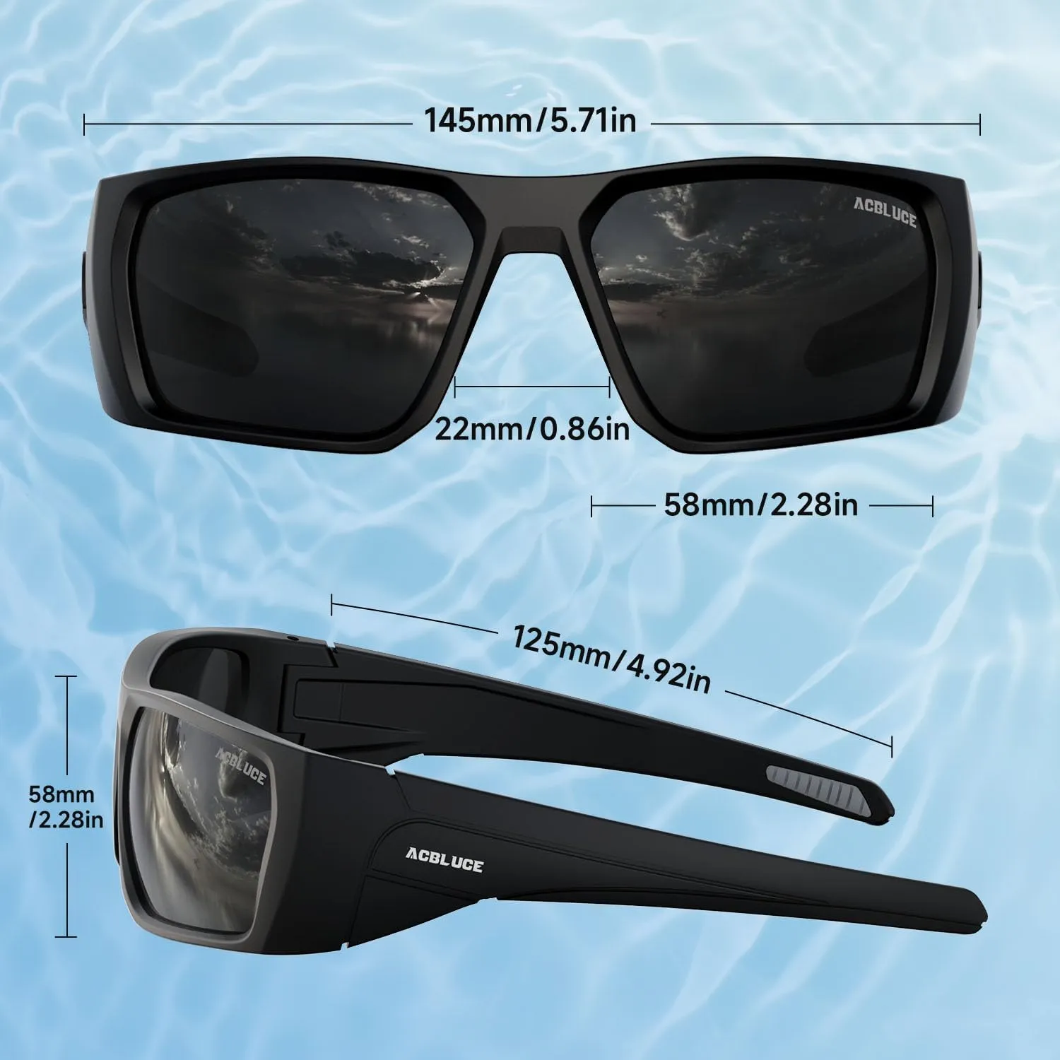 Polarized Fishing Sunglasses for Men Women - Floating Wrap Around Sport Glasses for Surfing Running Driving