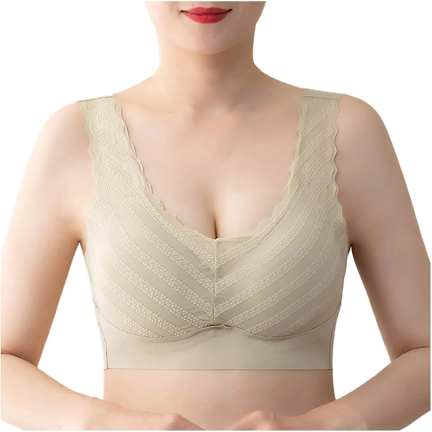 Push Up Bras for Women, Soft Cooling Bras Full Coverage Bras Wireless Bras with Support and Lift Non Padded Bralette