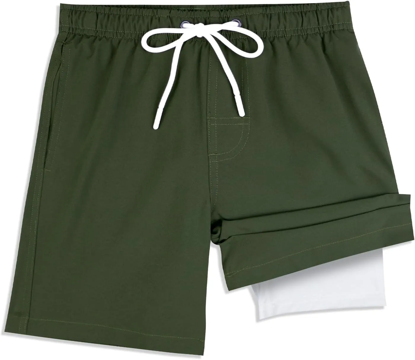 QRANSS Boys Swim Trunks with Compression Liner,No Mesh Anti-Chafing Comfy Swimming Trunks with Boxer Brief Liner,Size 6-20