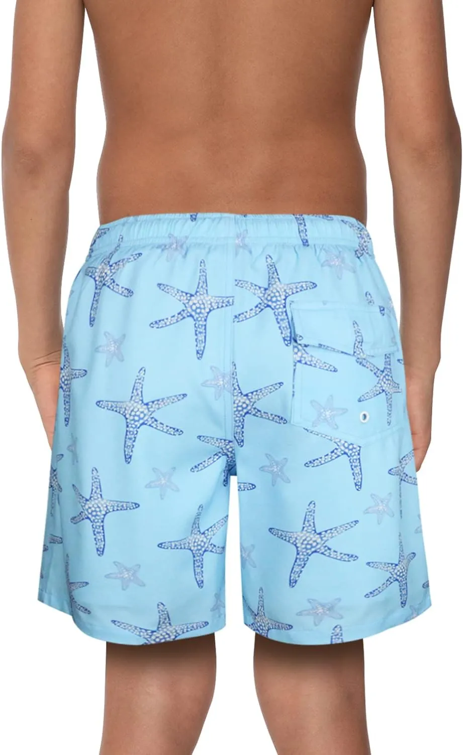 QRANSS Boys Swim Trunks with Compression Liner,No Mesh Anti-Chafing Comfy Swimming Trunks with Boxer Brief Liner,Size 6-20