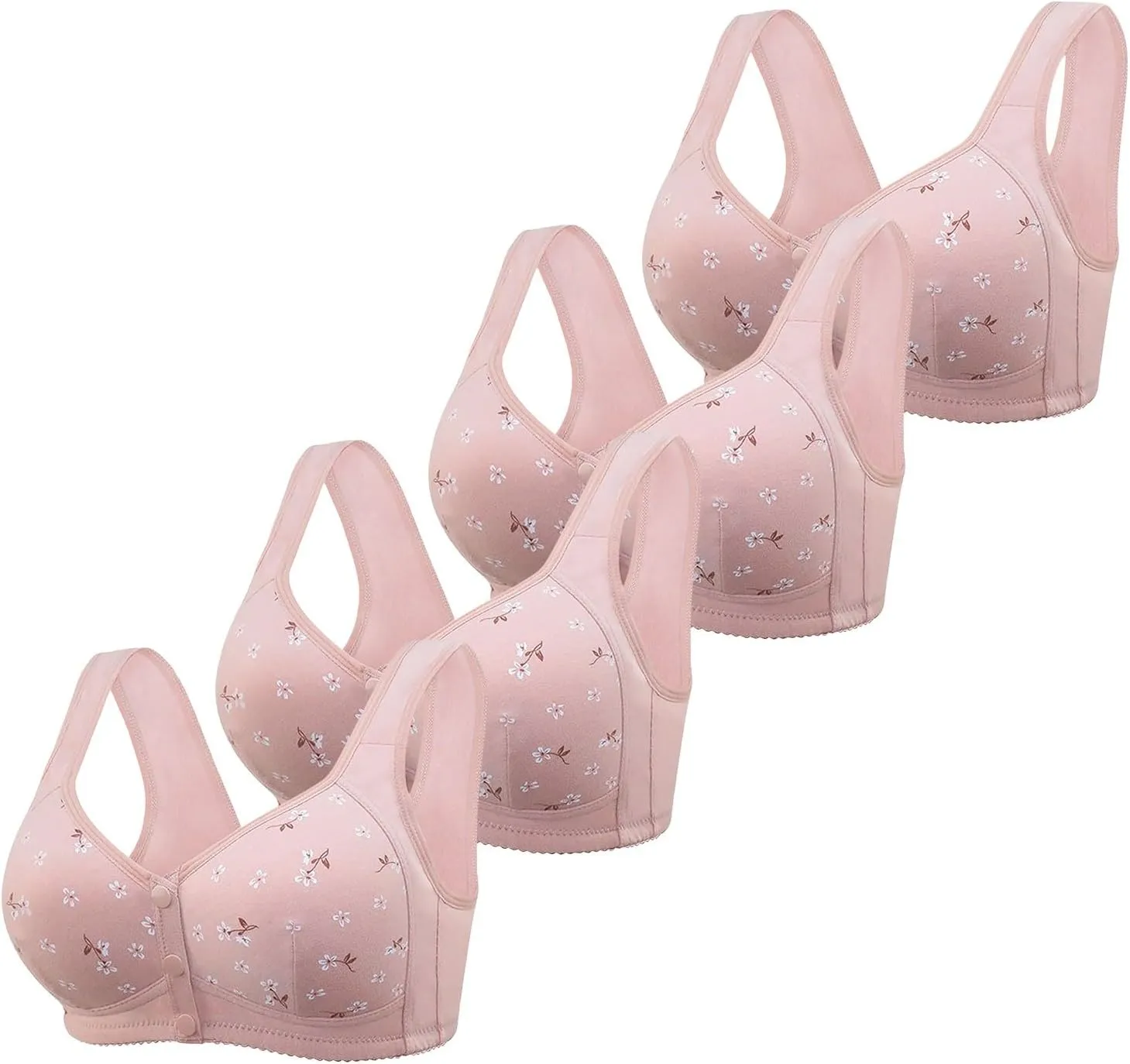 Seamlesss Wirefree Bras for Women Mesh Daily Bra with Removable 3 Packs Ice Silk Comfortable Strapless Bra for Big