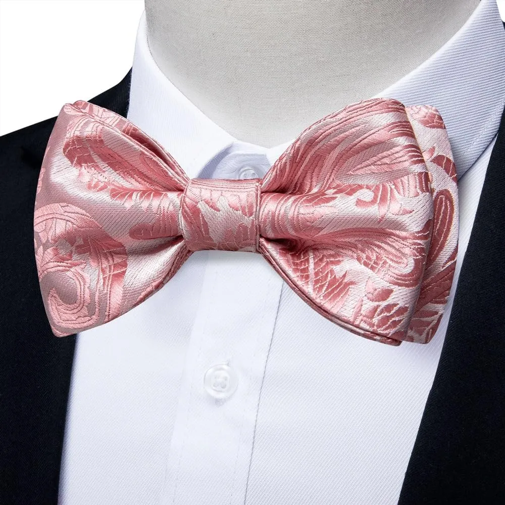 Self Tie Bow Ties For Men Adjustable Silk Woven Solid Men's Classic Wedding Party Bowknot