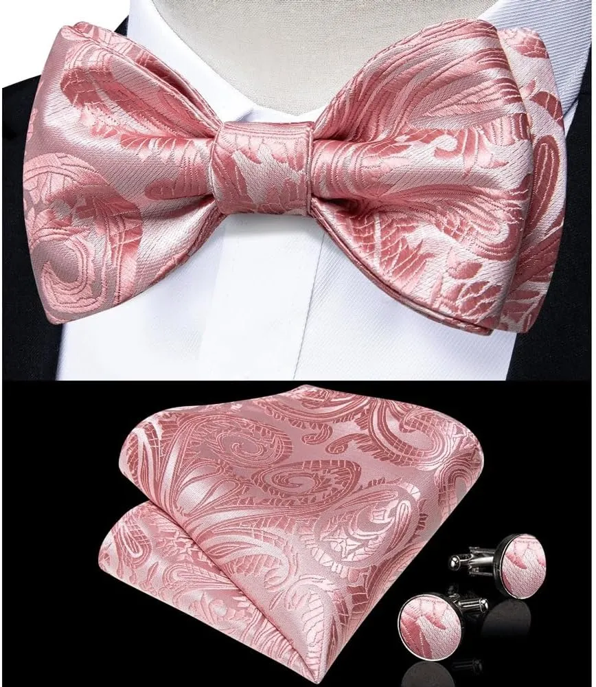 Self Tie Bow Ties For Men Adjustable Silk Woven Solid Men's Classic Wedding Party Bowknot