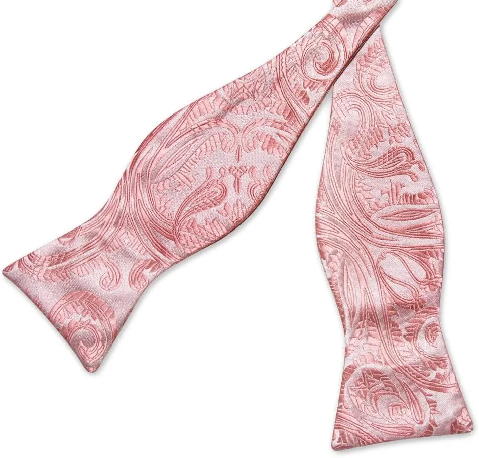 Self Tie Bow Ties For Men Adjustable Silk Woven Solid Men's Classic Wedding Party Bowknot