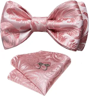 Self Tie Bow Ties for Men Adjustable Silk Woven Solid Men's Classic Wedding Party Bowknot